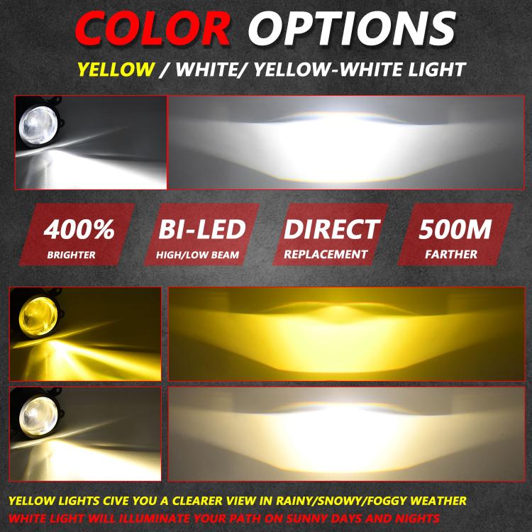 T10 2pcs/Pack 55W 3 inch High Power Dual Lens Fog Light, Universal Double Holder