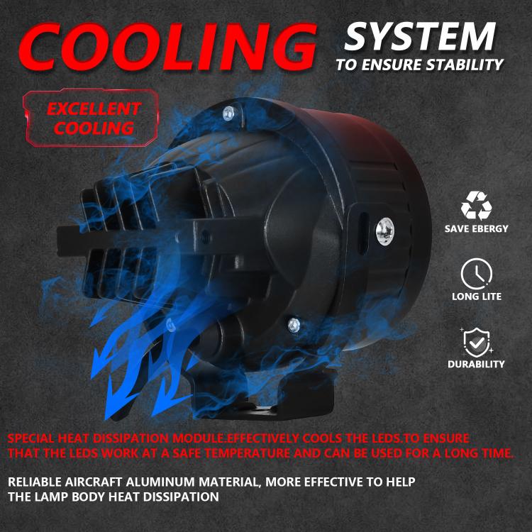 T10 2pcs/Pack 55W 3 inch High Power Dual Lens Fog Light, Universal Double Holder