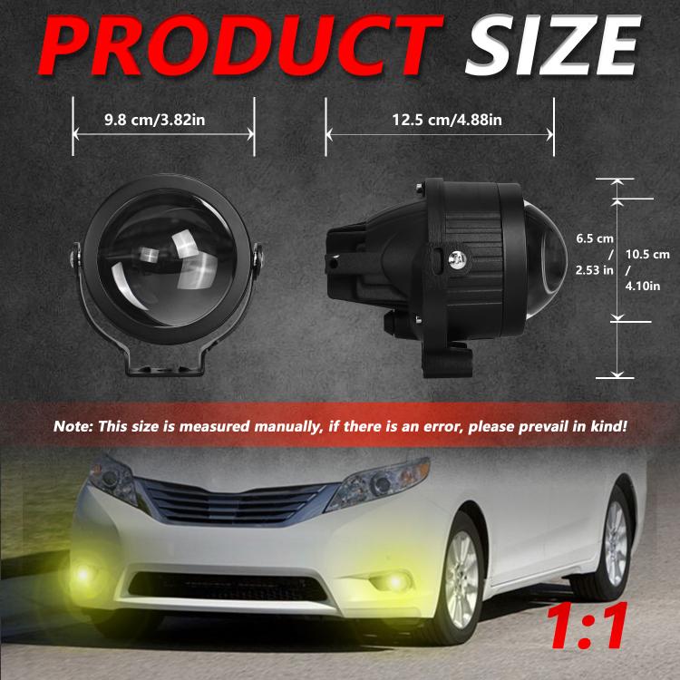 T10 2pcs/Pack 55W 3 inch High Power Dual Lens Fog Light, Universal Double Holder