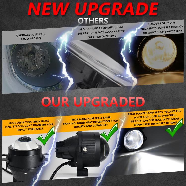 T10 2pcs/Pack 55W 3 inch High Power Dual Lens Fog Light, Universal Double Holder