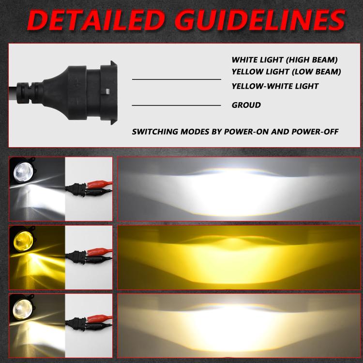 T10 2pcs/Pack 55W 3 inch High Power Dual Lens Fog Light, Universal Double Holder