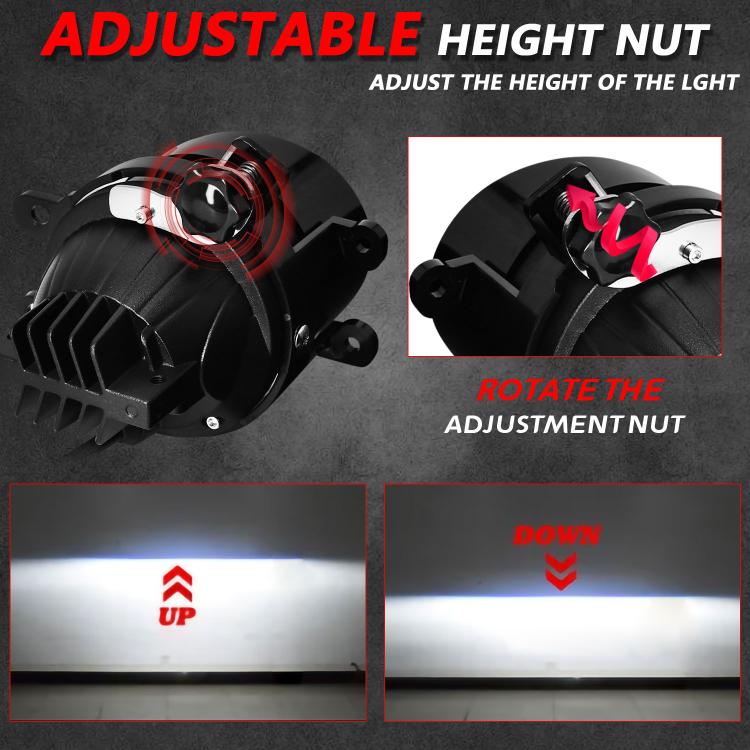 T12 2pcs/Pack 55W 3 inch High Power Dual Lens Fog Light Oblique Style for Toyota