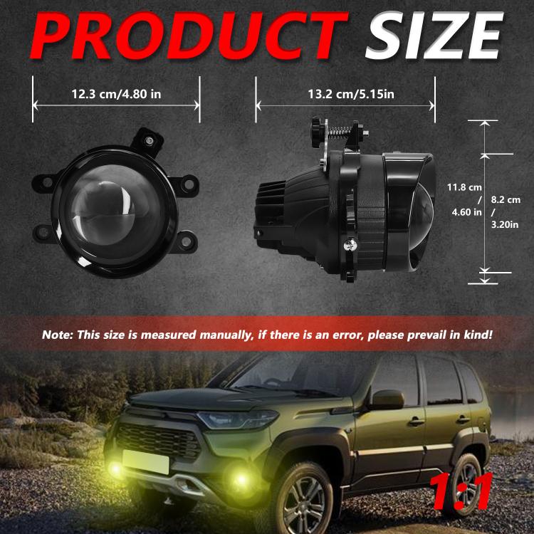 T12 2pcs/Pack 55W 3 inch High Power Dual Lens Fog Light Oblique Style for Toyota
