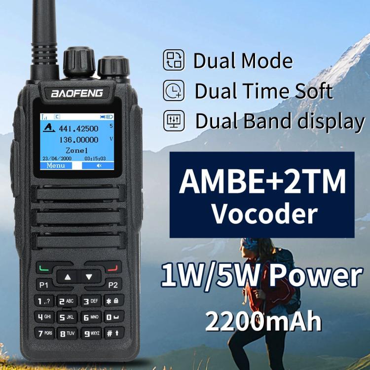Baofeng DM-1701 1.77 inch Ccolor Screen DMR Direct Dual Capacity Standard Handheld Walkie Talkie