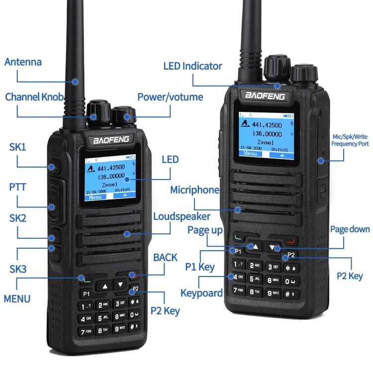 Baofeng DM-1701 1.77 inch Ccolor Screen DMR Direct Dual Capacity Standard Handheld Walkie Talkie