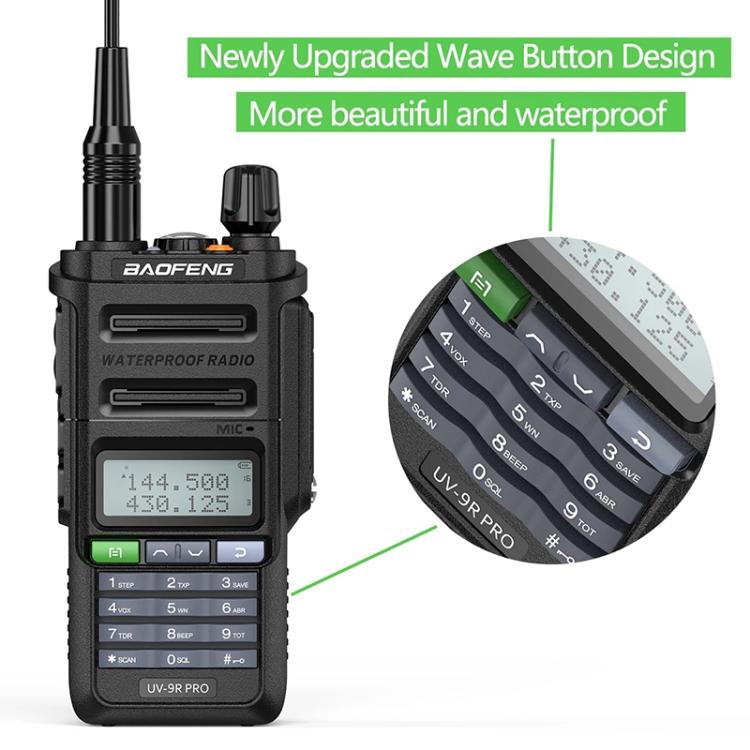 Baofeng UV-9R PRO Dot Matrix LCD Screen IP57 Waterproof Handheld Analog Walkie Talkie