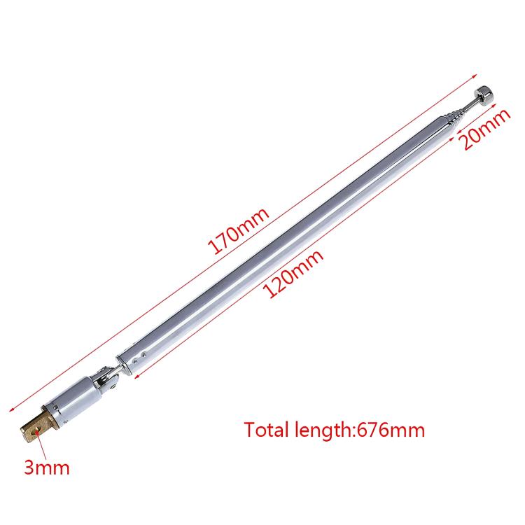 Radio Retractable Antenna Universal Head, Total Length: 765mm
