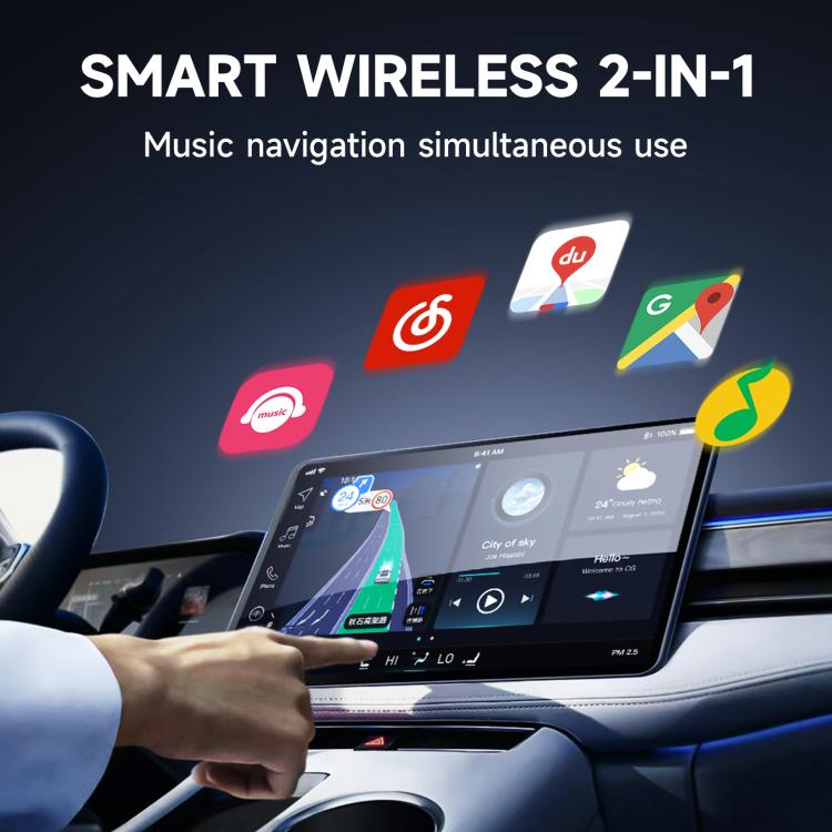 2 in 1 Car CarPlay and Android Auto Wired to Wireless Smart Box Adapter Mini USB Converter
