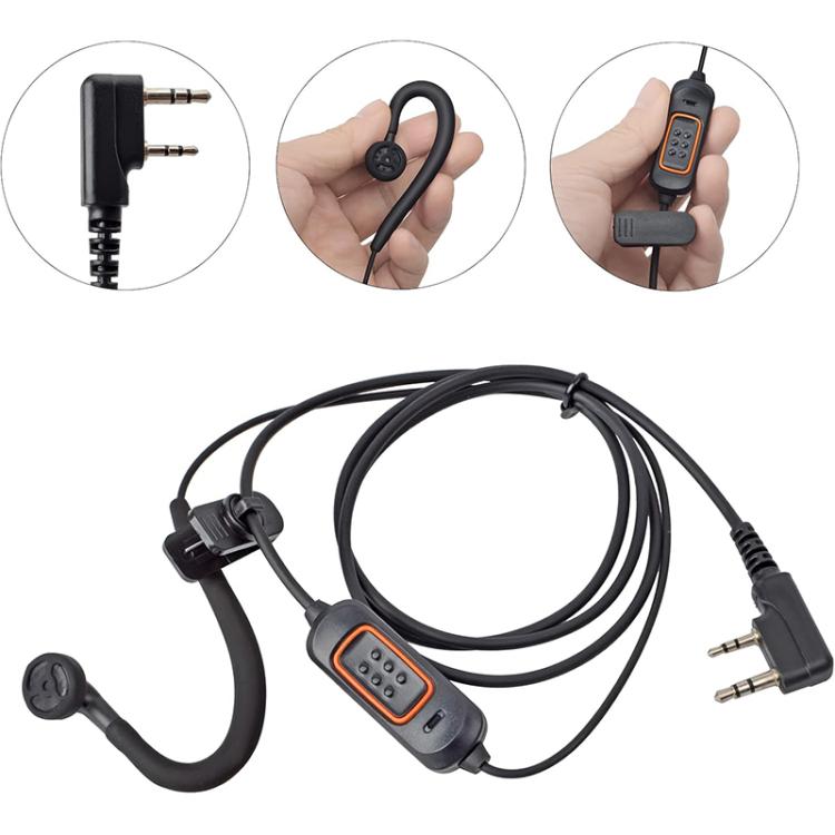 2 Pin Walkie-talkie Headset Mic Earphone for Baofeng UV5R / Quansheng UV K5 / K6 8800