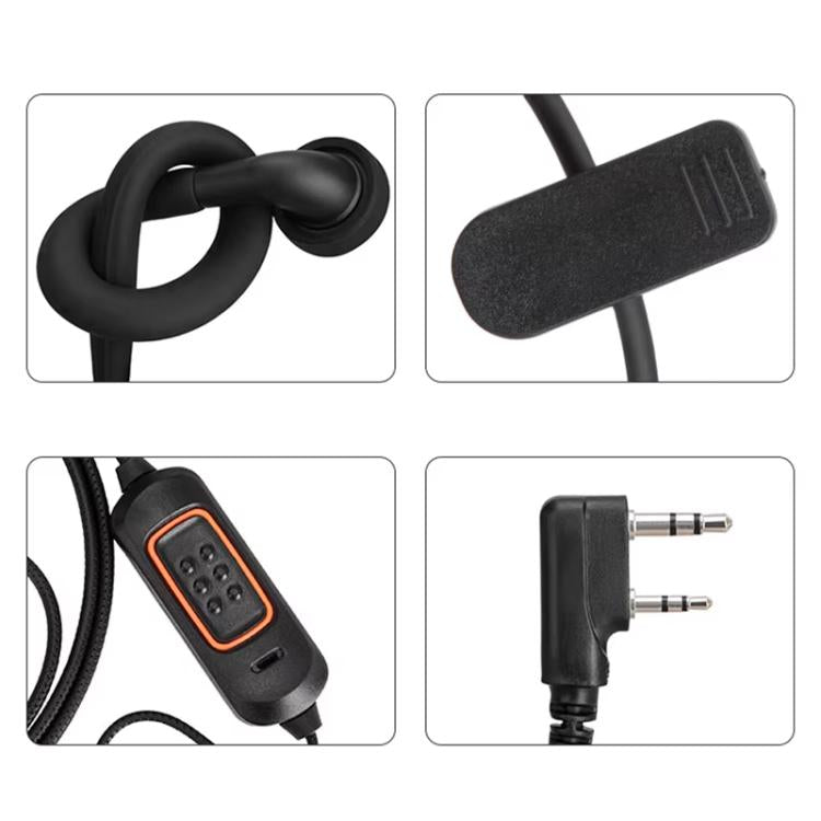 2 Pin Walkie-talkie Headset Mic Earphone for Baofeng UV5R / Quansheng UV K5 / K6 8800