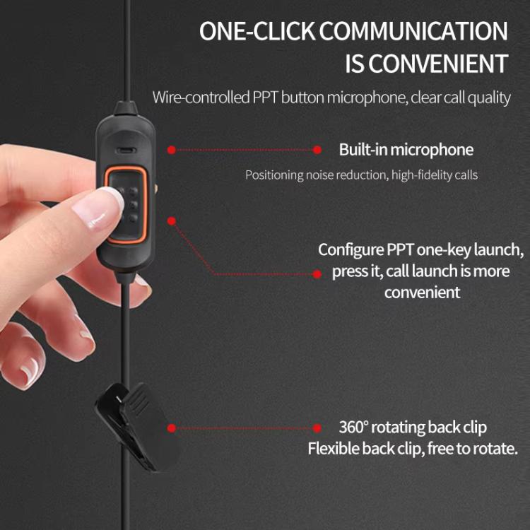 2 Pin Walkie-talkie Headset Mic Earphone for Baofeng UV5R / Quansheng UV K5 / K6 8800