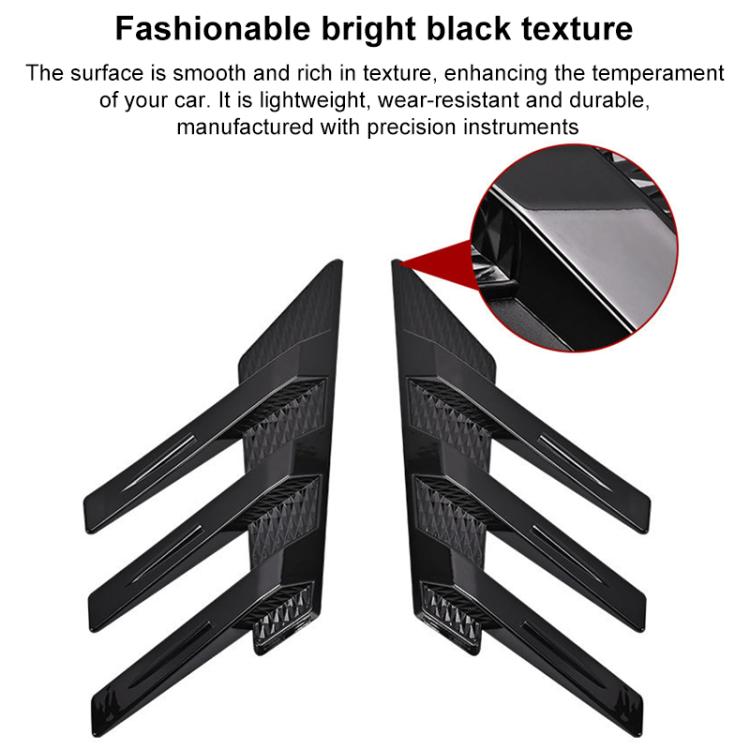 1 Pair Car Rear Windshield Air Cent Shark Fin Decorative Sticker