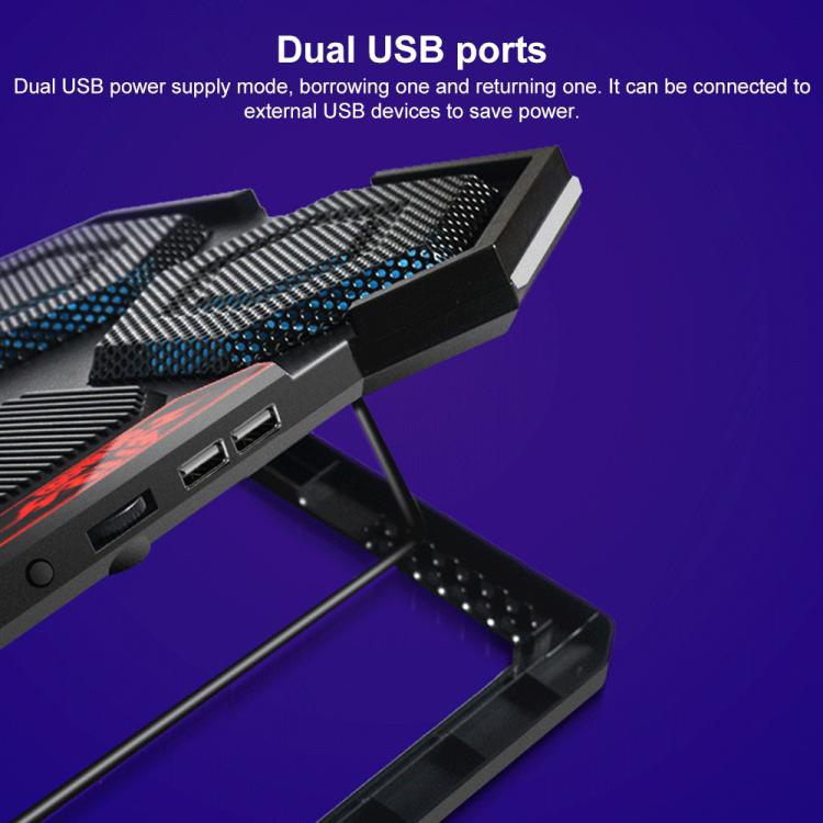 NUOXI YL-021 6-Fans RGB Light Laptop Radiator Adjustable Cooling Holder