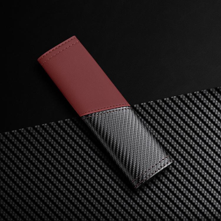 Car Leather Carbon Fiber Stitching Seat Belt Shoulder Guard