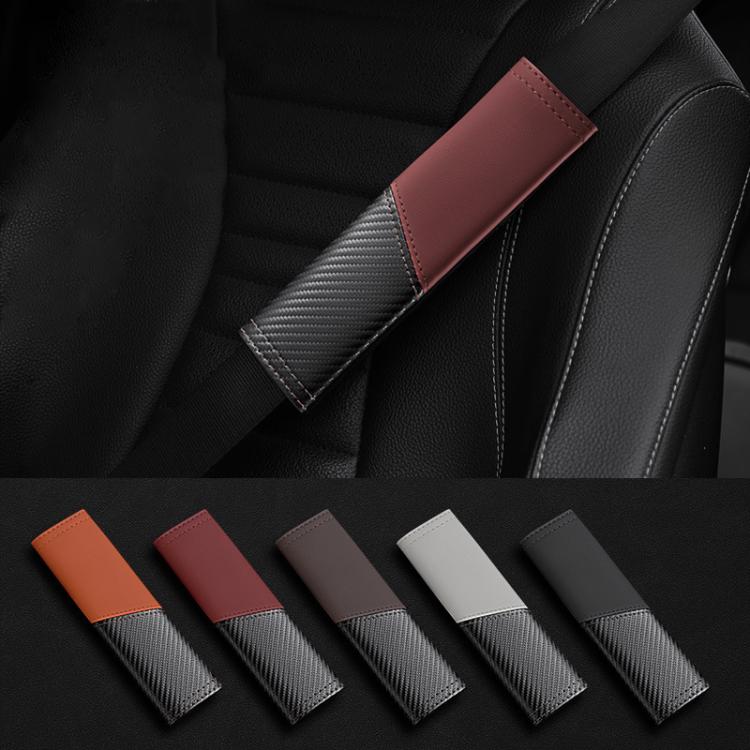 Car Leather Carbon Fiber Stitching Seat Belt Shoulder Guard