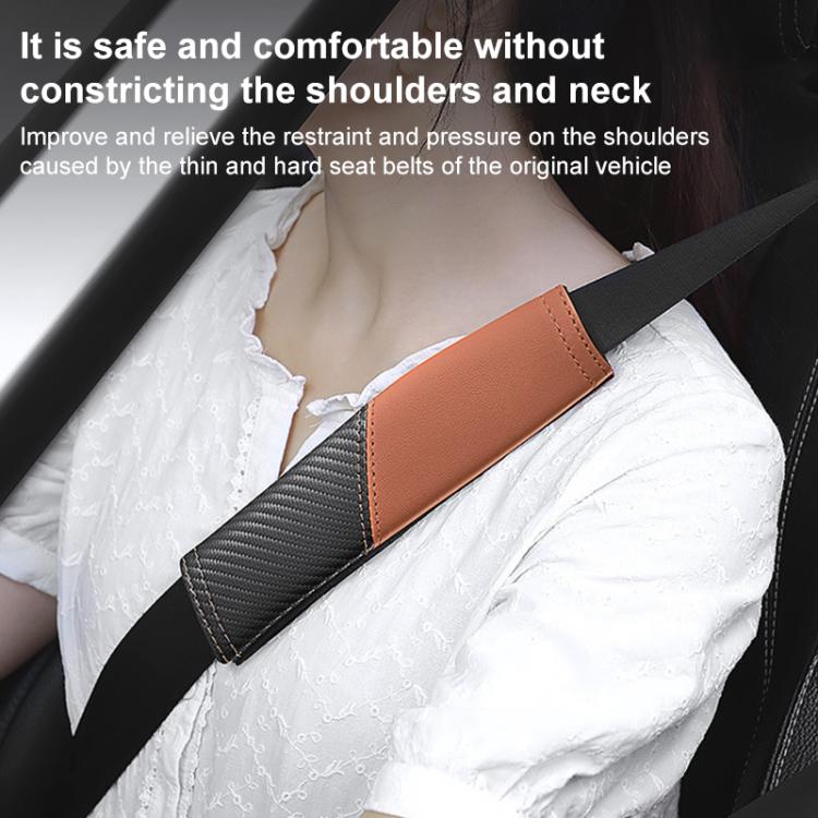 Car Leather Carbon Fiber Stitching Seat Belt Shoulder Guard