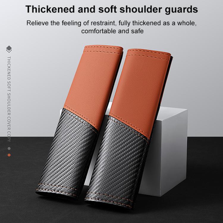 Car Leather Carbon Fiber Stitching Seat Belt Shoulder Guard