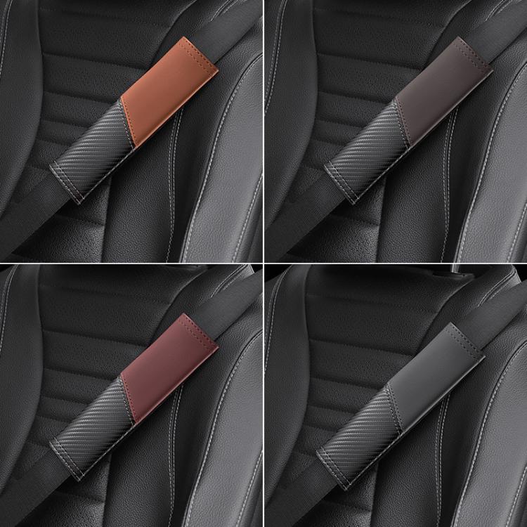 Car Leather Carbon Fiber Stitching Seat Belt Shoulder Guard