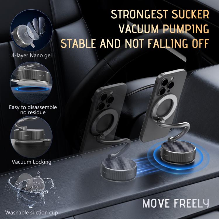 H3 Folding Vacuum Adsorption Magnetic Car Phone Holder