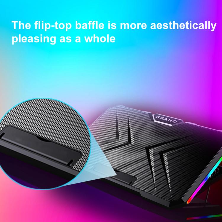 NUOXI YL-019 RGB Light Dual Turbine Silent Laptop Cooler Cooling Holder