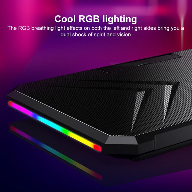 NUOXI YL-019 RGB Light Dual Turbine Silent Laptop Cooler Cooling Holder
