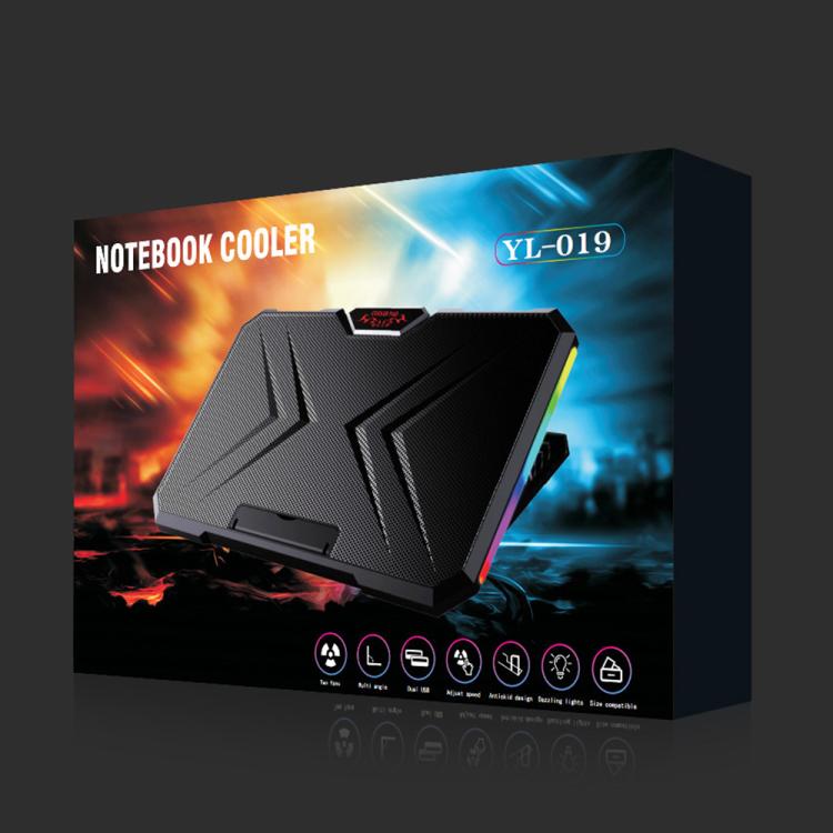 NUOXI YL-019 RGB Light Dual Turbine Silent Laptop Cooler Cooling Holder