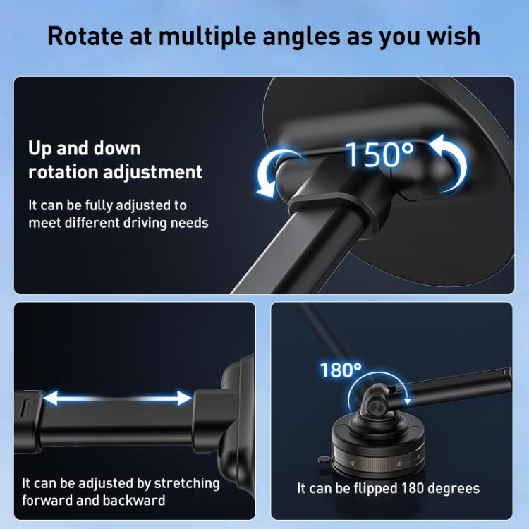 J34 Retractable Vacuum Adsorption Magnetic Car Phone Holder