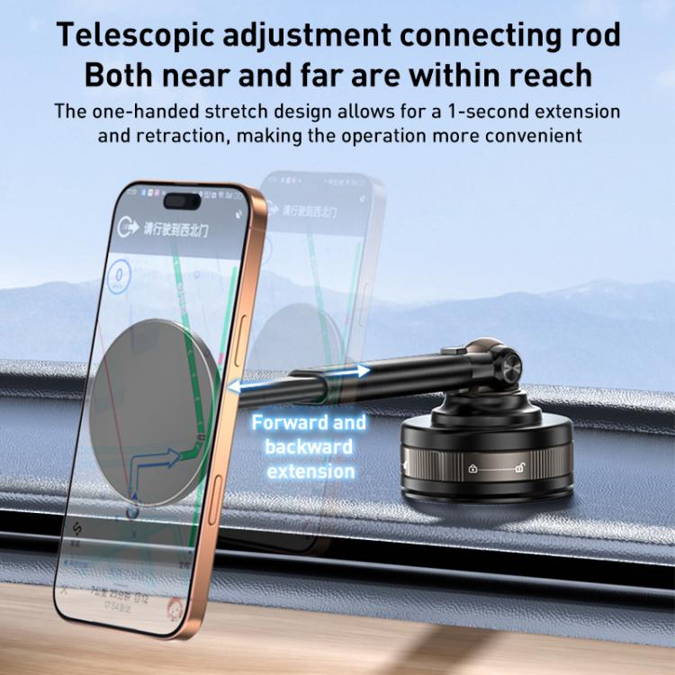 J34 Retractable Vacuum Adsorption Magnetic Car Phone Holder