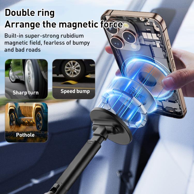 J34 Retractable Vacuum Adsorption Magnetic Car Phone Holder