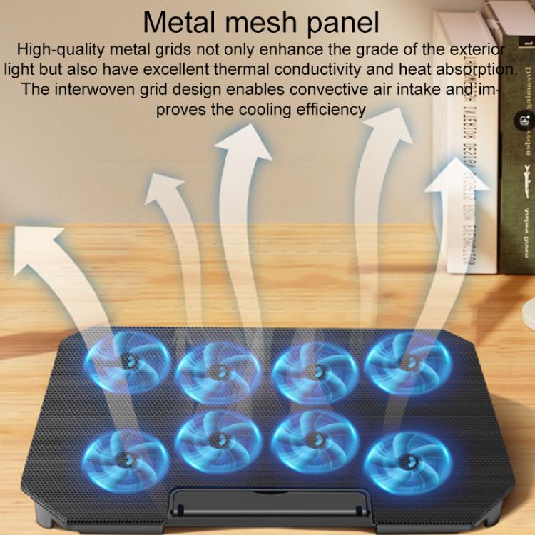 NUOXI 4-Speed Adjustable 8-Core Large Fan Laptop Cooler