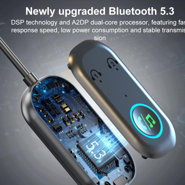 BR08T 2 in 1 Car Bluetooth AUX Receiver Transmitter Bluetooth Audio Adapter