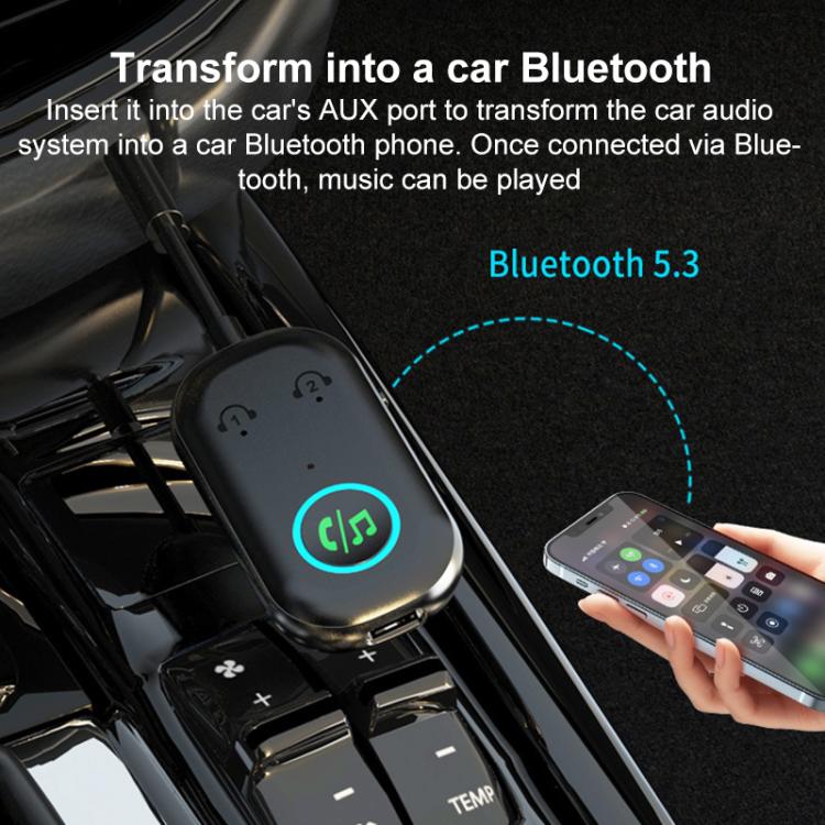 BR08T 2 in 1 Car Bluetooth AUX Receiver Transmitter Bluetooth Audio Adapter