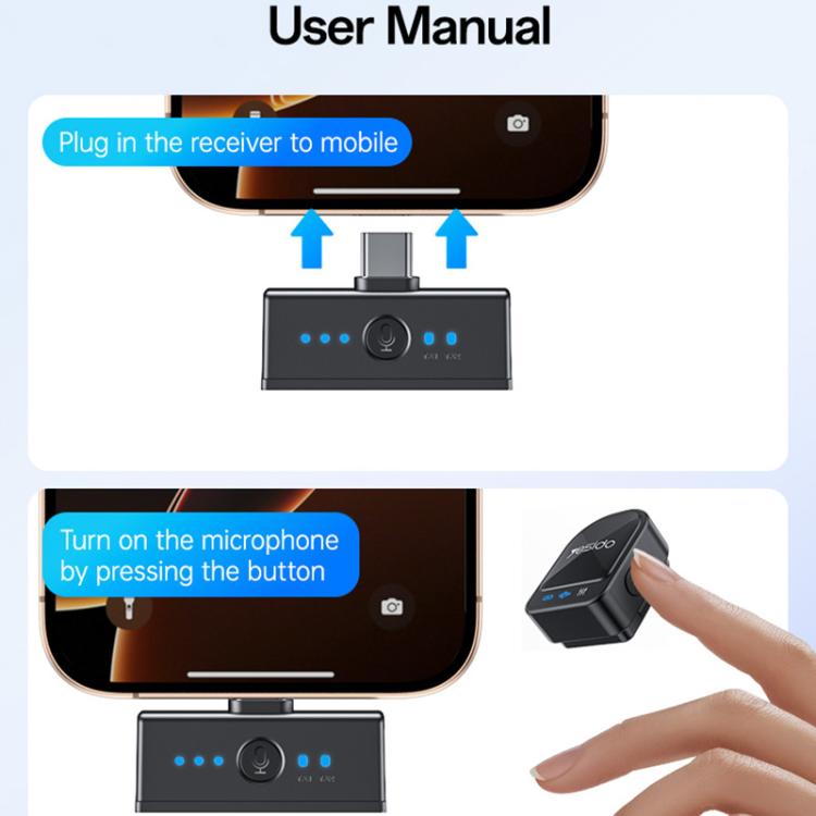 Yesido KR19 2 in 1 Magnetic Button Lavalier Microphone