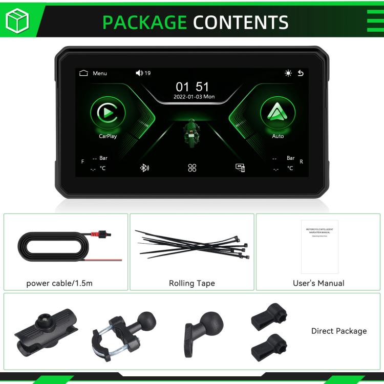 6 inch Motorcycle Wireless CarPlay and Android Auto Display Screen Navigator