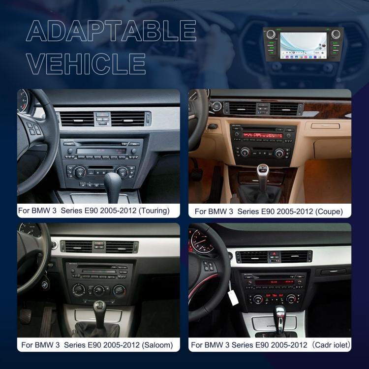 For BMW 3 Series E90 Android 15 7 inch Car CarPlay Car Navigation Reversing Image Integrated Machine