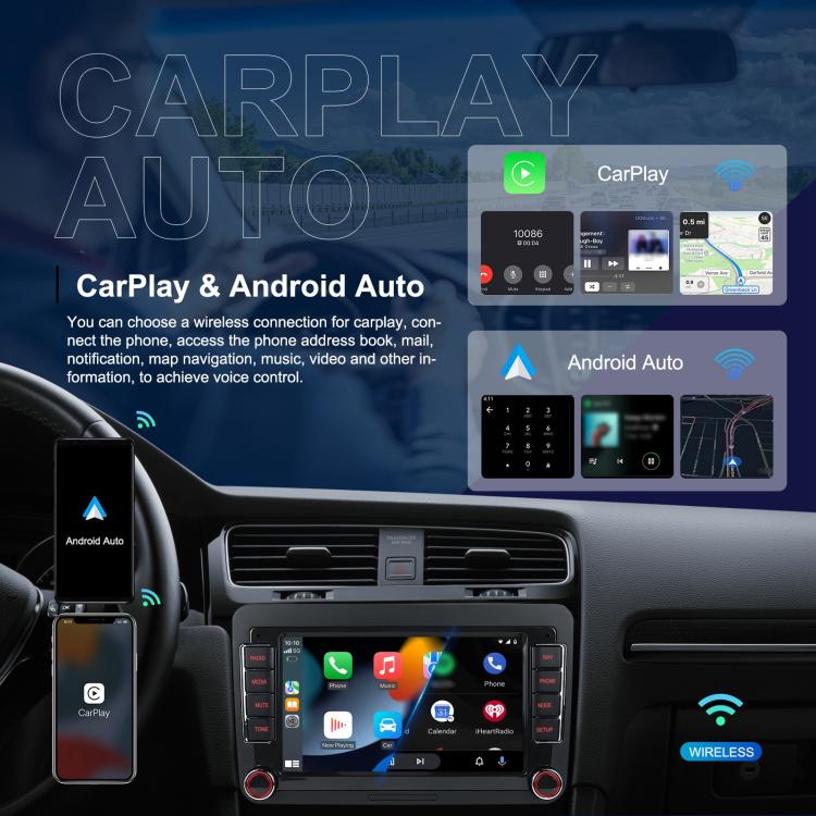 For Volkswagen Android 15 7 inch Horizontal Screen Car Player Car Central Control Navigation with Dual USB Ports