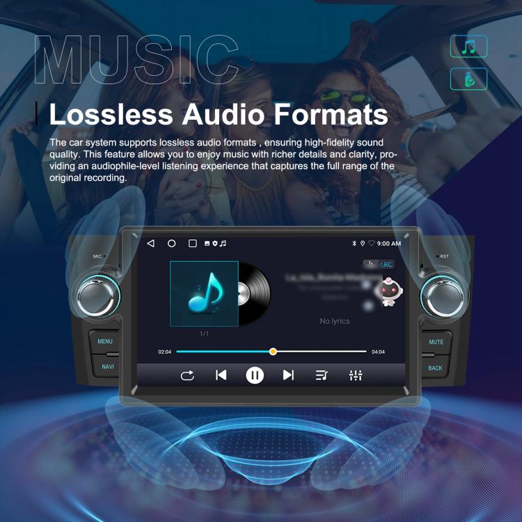 For Fiat Punto 2005-2009 Android 15 7 inch 4G+64G Car Central Control Audio Video Navigation