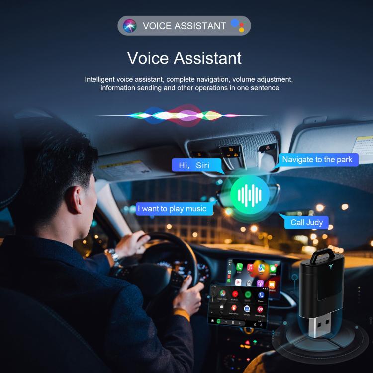 Car CarPlay and Android Auto Wired to Wireless Smart Box USB Adapter