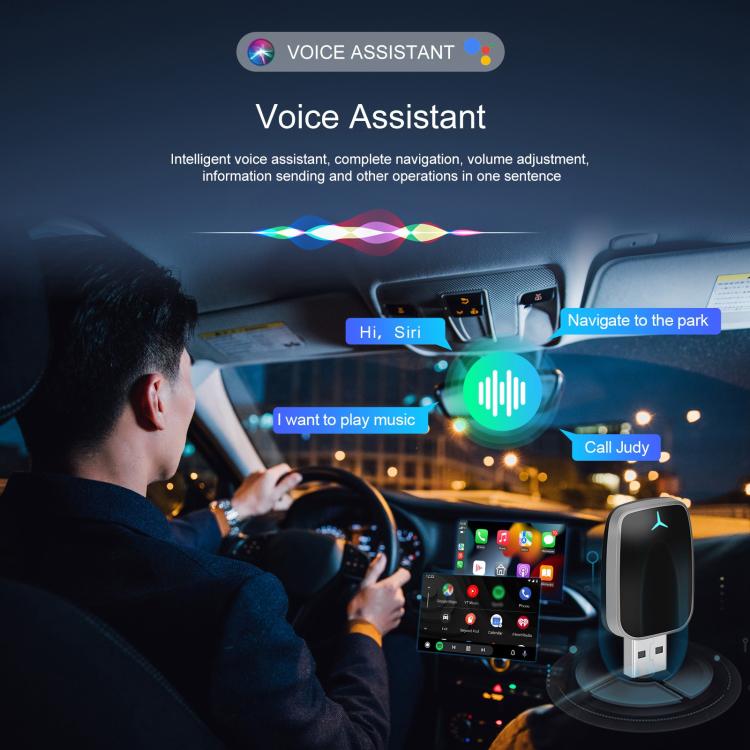 Car CarPlay and Android Auto Wired to Wireless Smart Box Adapter with Type-C Converter