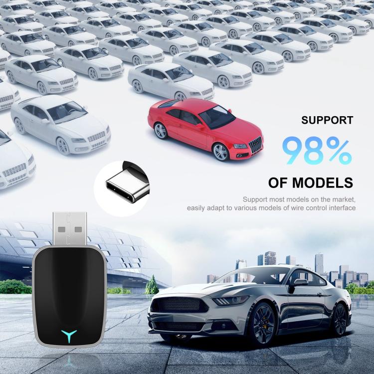 Car CarPlay and Android Auto Wired to Wireless Smart Box Adapter with Type-C Converter