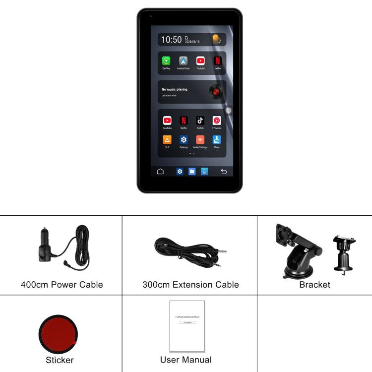 Android 15 2G+32G Car Reversing Display Monitor Screen Without Rear View Camera WiFi Version