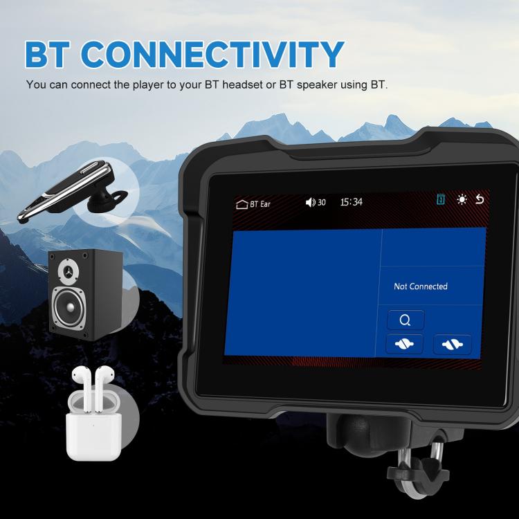 Motorcycle Wireless CarPlay and Android Auto 5 inch HD Screen Waterproof Navigator