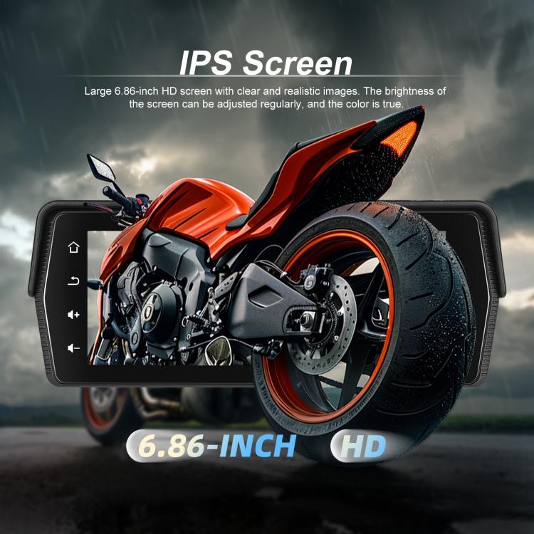 Portable Motorcycle Wireless CarPlay and Android Auto 6.86 inch HD Screen Waterproof Navigator