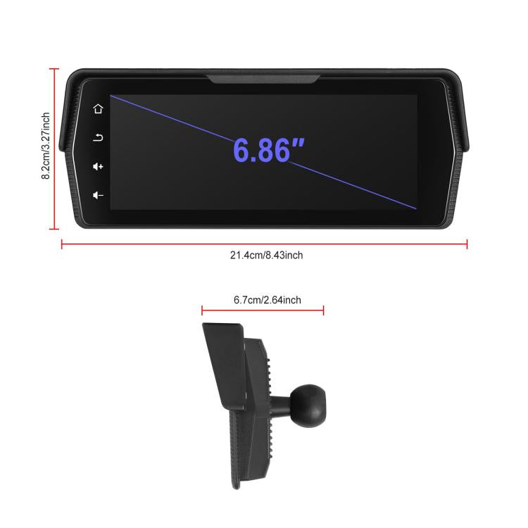 Portable Motorcycle Wireless CarPlay and Android Auto 6.86 inch HD Screen Waterproof Navigator