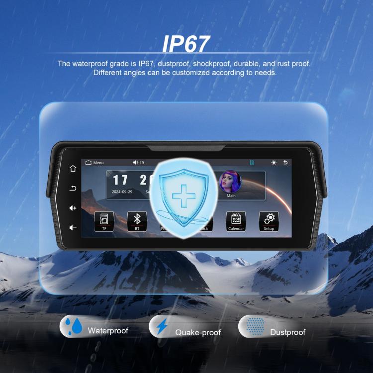 Portable Motorcycle Wireless CarPlay and Android Auto 6.86 inch HD Screen Waterproof Navigator