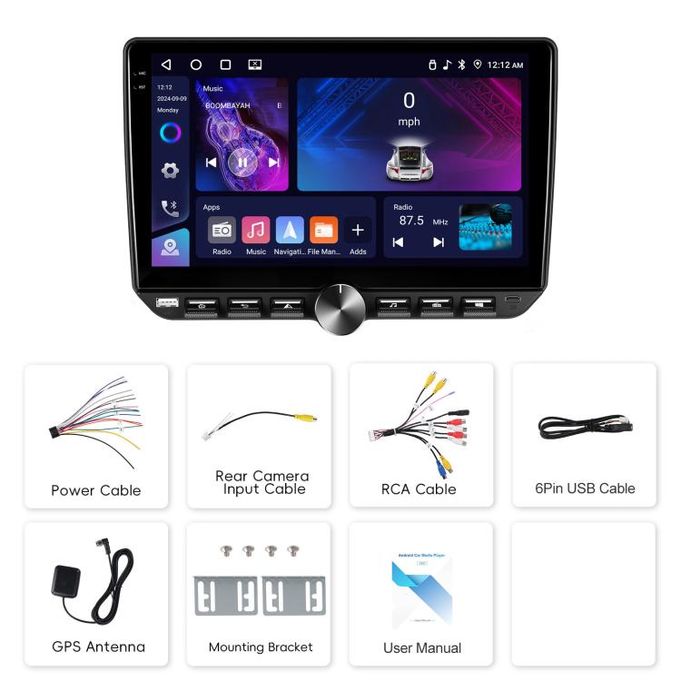 10 inch Screen Android 15 Car Navigation Audio Video Integrated Machine