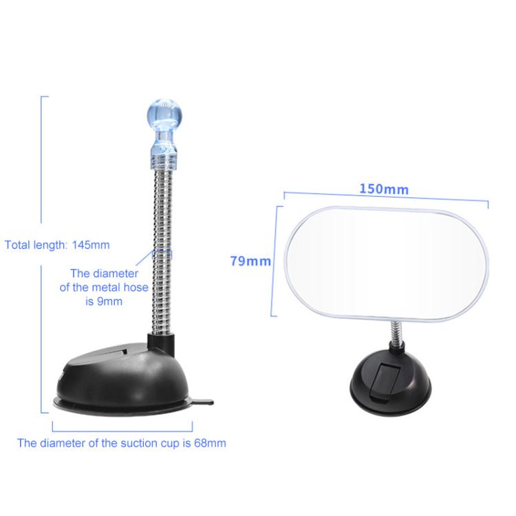 Car Suction Cup Type Wide-angle Rearview Auxiliary Mirror