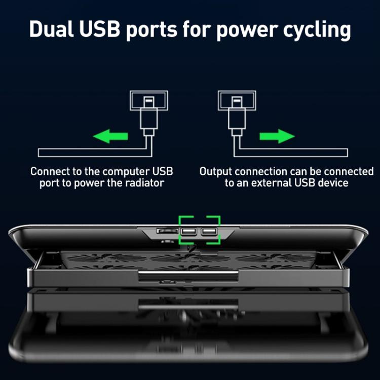 NUOXI Q5A 6-Speed Adjustable 6-Core Large Fan Cooling Pad