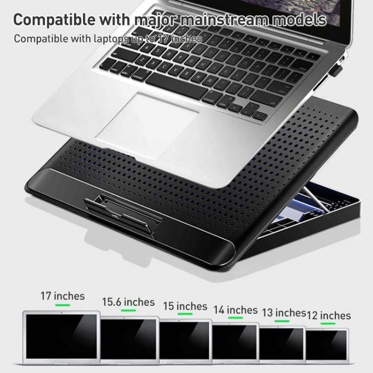 NUOXI Q5A 6-Speed Adjustable 6-Core Large Fan Cooling Pad