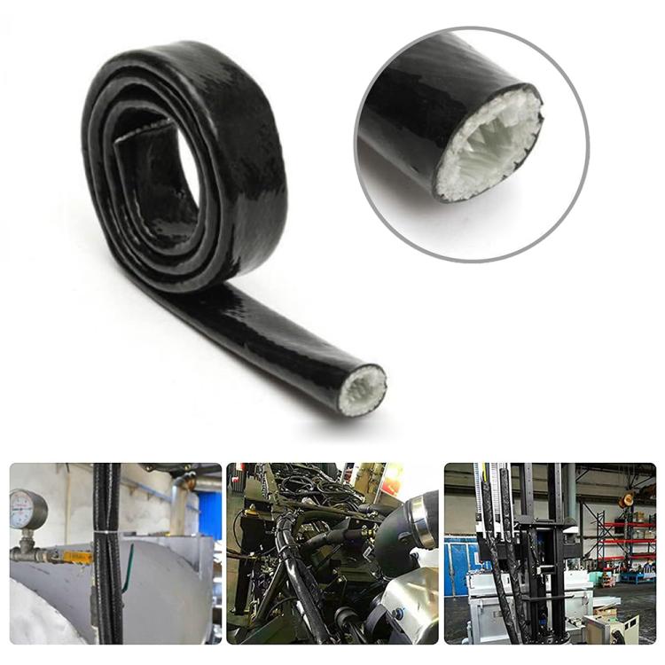 Silicone Fiberglass Fireproof Heat Shield Protective Sleeve Car Line Insulation Protection Cover, 1m Length